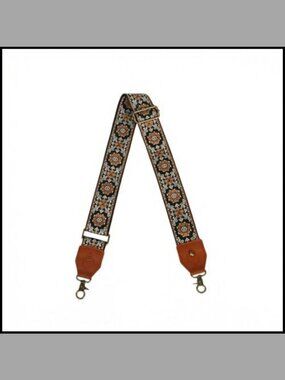 Boho Wide Crossbody Replacement Purse Strap Woven Gold Hardware Adjustable